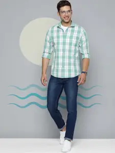 Mast & Harbour Spread Collar Checked Pure Cotton Casual Shirt
