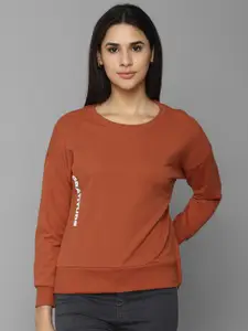 Allen Solly Woman Drop Shoulder Sleeve Pure Cotton Sweatshirt