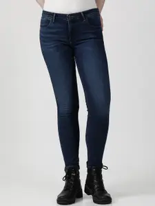 Wrangler Women Blue Skinny Fit Light Fade Stretchable Jeans
