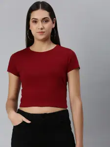 Huetrap Women Slim Fit Crop T-shirt