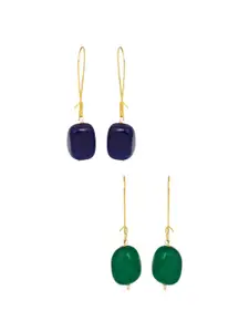 DUGRISTYLE Set of 2 Gold-Plated Classic Drop Earrings
