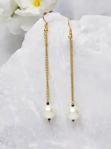 DUGRISTYLE Gold-Plated Classic Pearl Drop Earrings