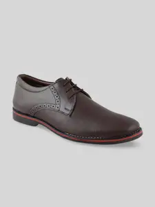 WELBAWT Men Textured Leather Formal Derbys Shoes