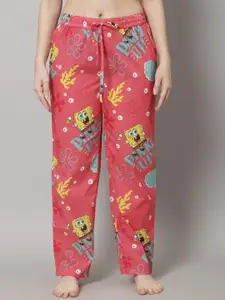 Shararat Women Spongebob Printed Cotton Lounge Pants