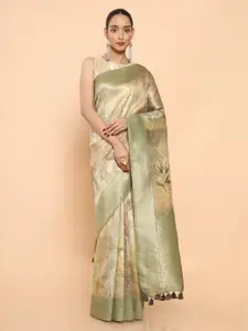 Soch Woven Design Zari Silk Blend  Saree