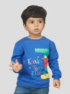 Zalio Boys Typography Printed Pullover Sweatshirt