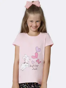 Van Heusen Girls Printed Cotton Lounge Tshirt