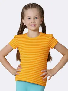Van Heusen Girls Yarrow Tonal Striped Round Neck T-Shirt