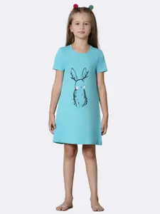 Van Heusen Girls Aquarelle Short Sleeve Round Neck T-Shirt Dress