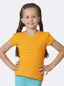 Van Heusen Girls Cotton Striped T-shirt
