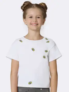Van Heusen Girls Printed Cotton Ultra Soft Crew Neck T-Shirt