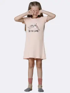 Van Heusen Girls Peachy Keen Short Sleeves Cotton T-Shirt Dress