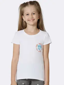 Van Heusen Girls Typography Printed Pure Cotton Ultra Soft T-shirt