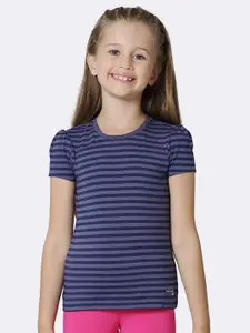 Van Heusen Girls Tonal Stripe Round Neck T-Shirt