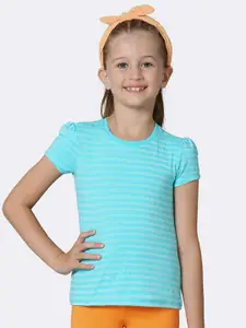 Van Heusen Girls Radiance Tonal Stripe Round Neck T-Shirt