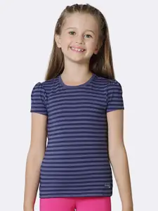 Van Heusen Girls Yarrow Tonal Striped Round Neck T-Shirt