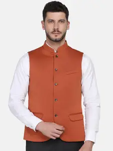 Blackberrys Men Solid Woven Bandgala Nehru Jacket