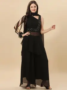 Virah Fashion Mirror Work Top with Palazzos & With Dupatta