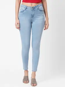 Kraus Jeans Women Blue Skinny Fit High-Rise Light Fade Jeans