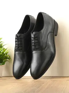 House of Pataudi Men Genuine Leather Formal Oxford Shoes