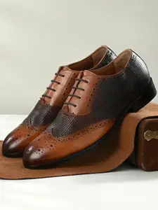 House of Pataudi Men Leather Formal Brogues Shoes