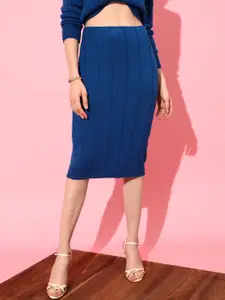 STREET 9 Knitted Knee-Length Pencil Skirt