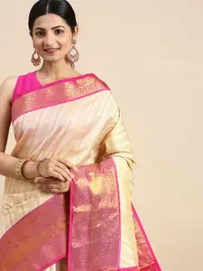 Royal Rajgharana Saree Woven Design Ethnic Motifs Zari Silk Blend Kanjeevaram Saree