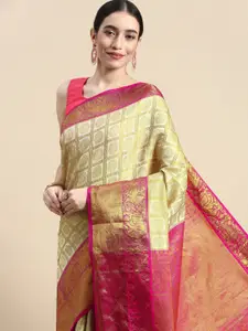 Royal Rajgharana Saree Woven Design Ethnic Motifs Zari Silk Blend Kanjeevaram Saree