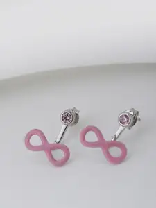 VANBELLE Silver-Toned Contemporary Studs Earrings