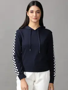 SHOWOFF Women Geometric Printed Hooded Pullover Sweatshirt