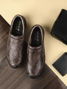 Buckaroo Men Textured Leather Driving Shoes