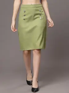 KASSUALLY Women Knee Length Tweed Pencil Skirt