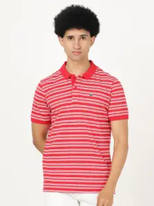 Wrangler Men Striped Polo Collar Cotton T-shirt