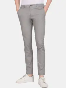 Arrow Sport Men Grey Slim Fit Low-Rise Trousers