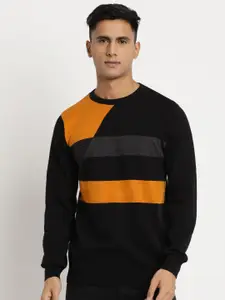 Turtle Men Colourblocked Pullover Sweatshirt