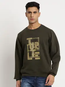 Turtle Men Typography  Printed Pullover Sweatshirt