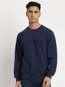 Turtle Men Typography Printed Pullover Sweatshirt