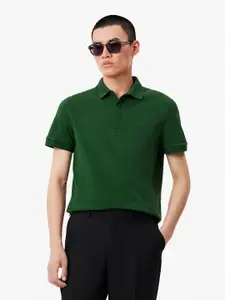 Lacoste Men Cotton Solid Polo Collar T-shirt