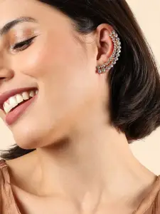 SOHI Women Gold-Plated Contemporary Ear Cuff Earrings