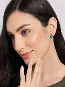 SOHI Gold Plated Contemporary Studs Earrings