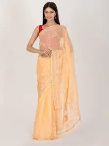 HOUSE OF JAMOTI Floral Embroidered Saree