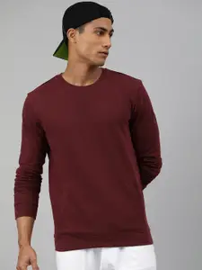 Huetrap Men Solid Knitted Sweatshirt
