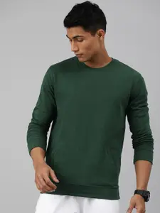 Huetrap Men Solid Knitted Sweatshirt