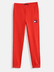 Tommy Hilfiger Boys Mid-Rise Organic Cotton Sweat Joggers With Brand Logo Embroidery