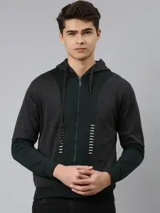 DIXCY SCOTT Colorblocked Fleece Hooded Sweatshirt