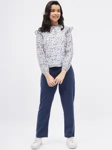 luyk Girls Printed Top with Trousers
