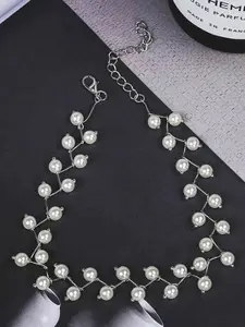 Jewels Galaxy Set Of 2 Silver & Gold-Plated Pearls Necklace