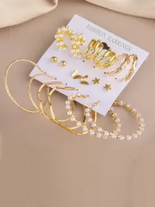 Jewels Galaxy Gold-Plated Contemporary Drop Earrings