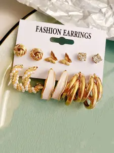 Jewels Galaxy Pack Of 6 Contemporary Studs Earrings