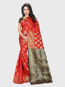 Indian Fashionista Woven Design Zari Art Silk Maheshwari Saree